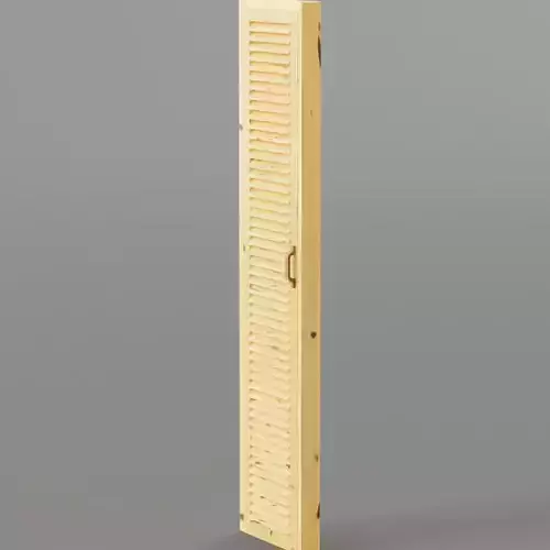 Closet wardrobe single door rectangle wooden handle 3D model