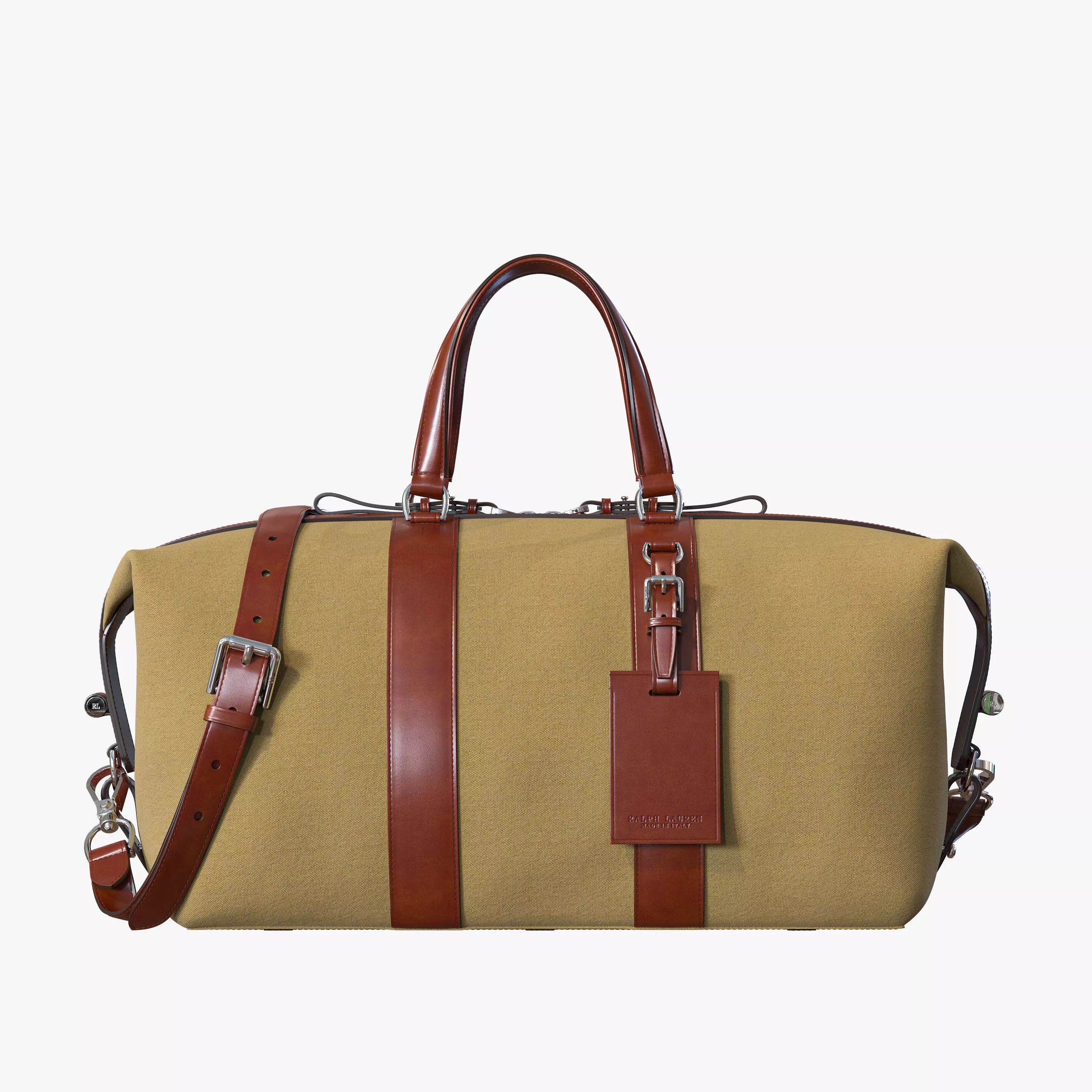 RALPH LAUREN Leather-Trim Canvas Duffel 3D model