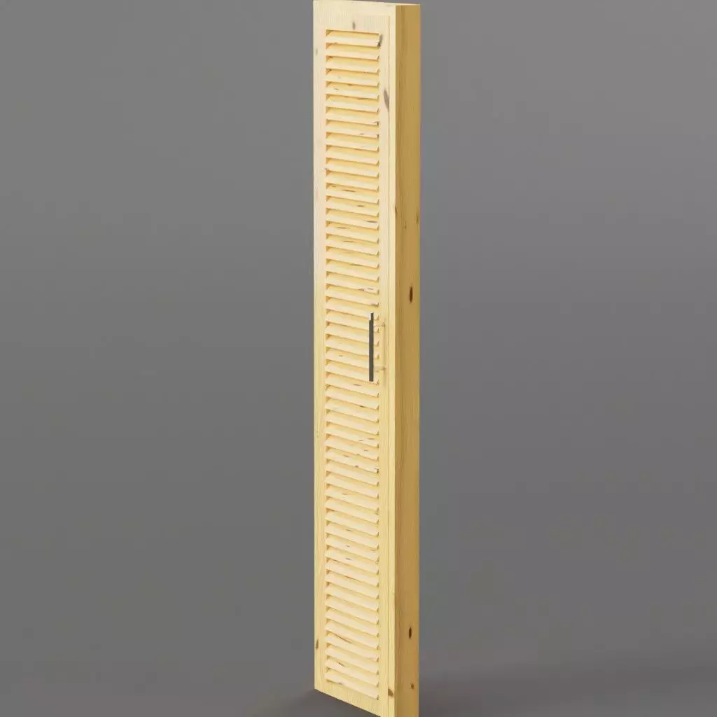 Closet wardrobe single door with metal handle 3D model_0