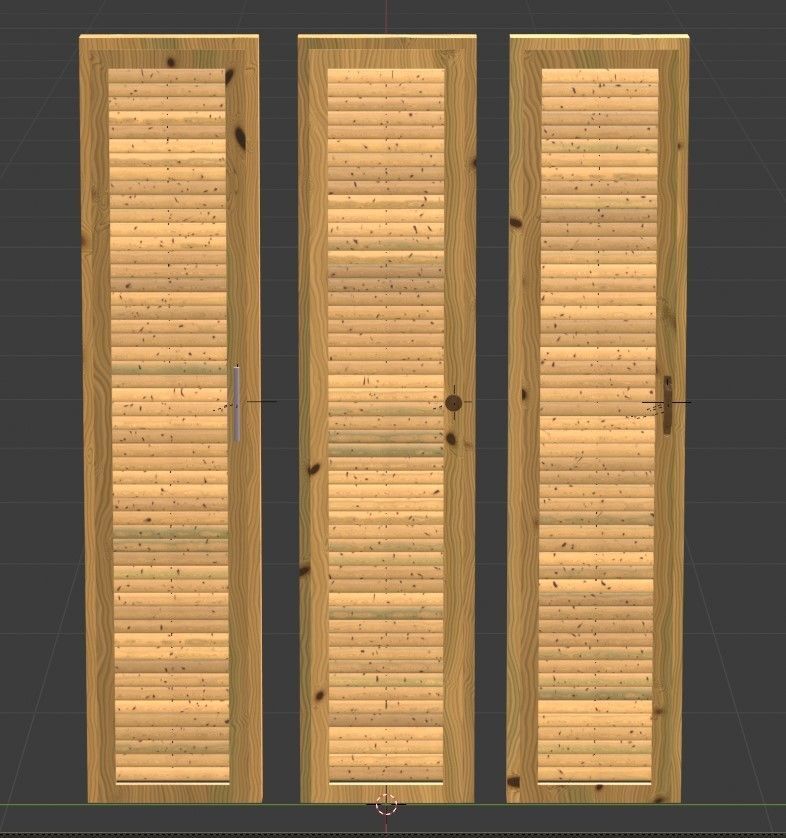 Closet wardrobe single door with metal handle 3D model_2