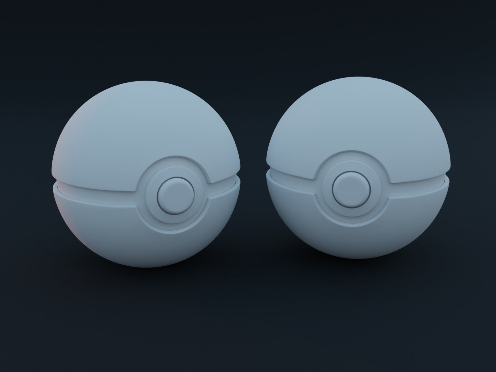 3D Pokeball two pokemon balls 3D model_1
