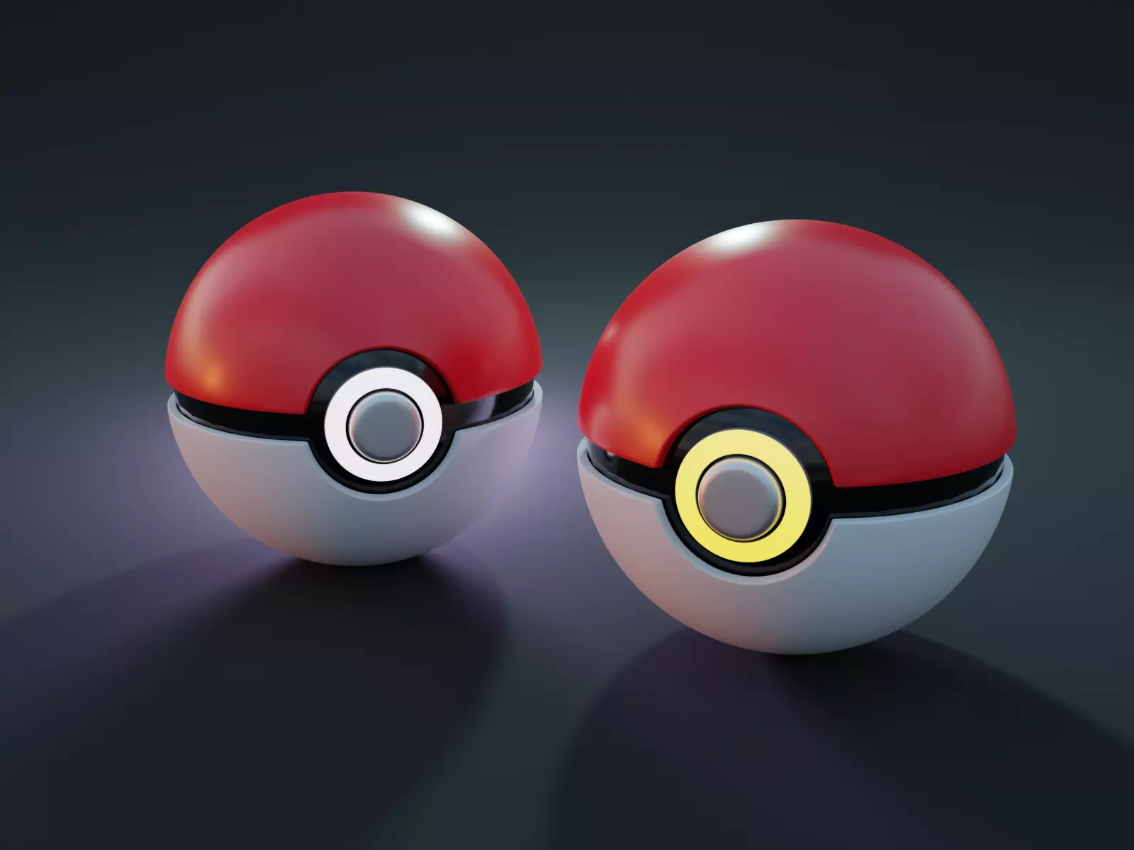 3D Pokeball two pokemon balls 3D model_0