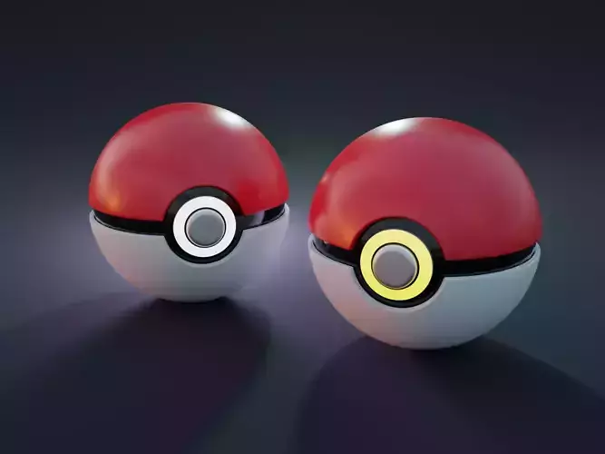 3D Pokeball two pokemon balls
