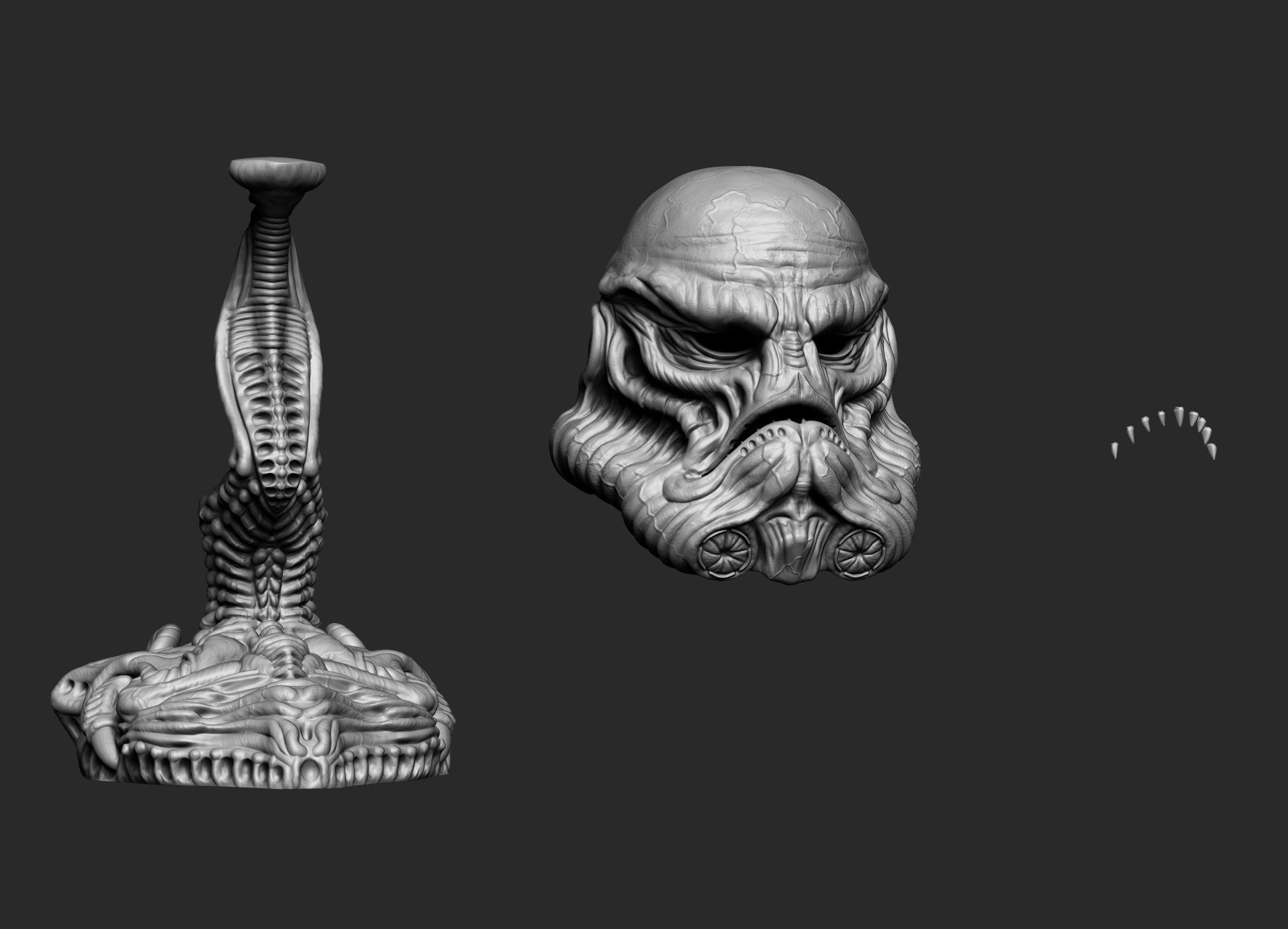 Exclusive Organic Stormtrooper helmet Star Wars 3D print model_11