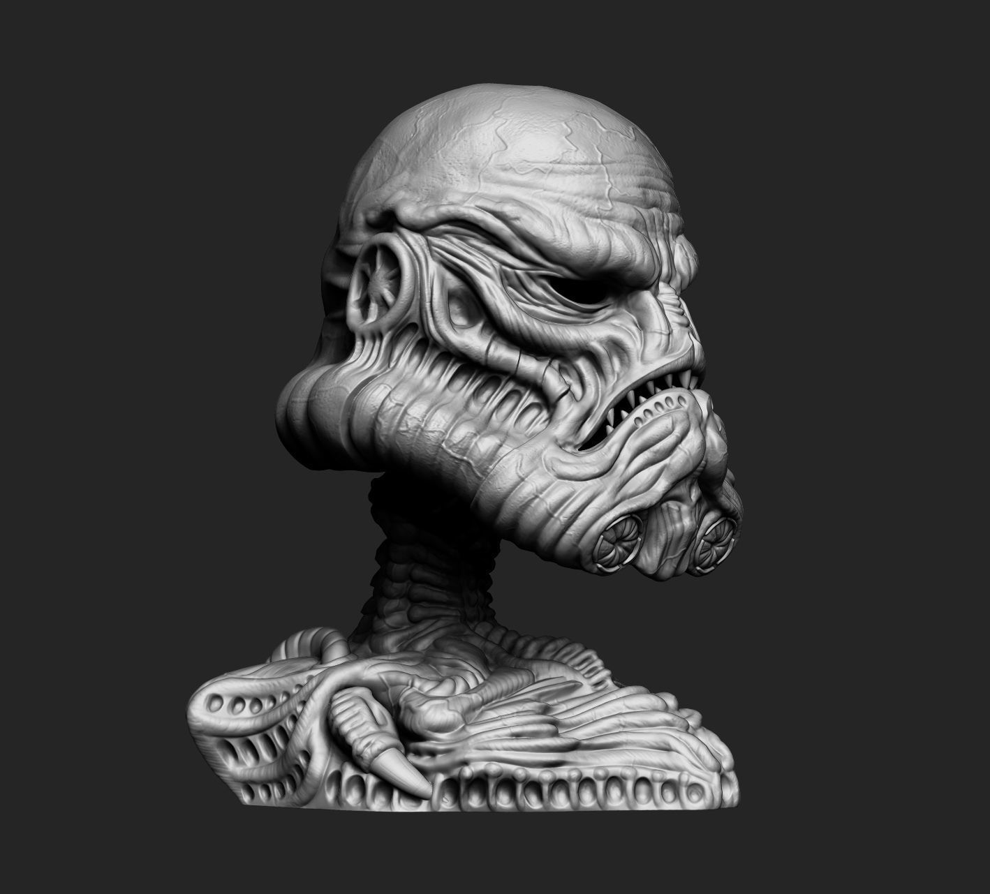 Exclusive Organic Stormtrooper helmet Star Wars 3D print model_3