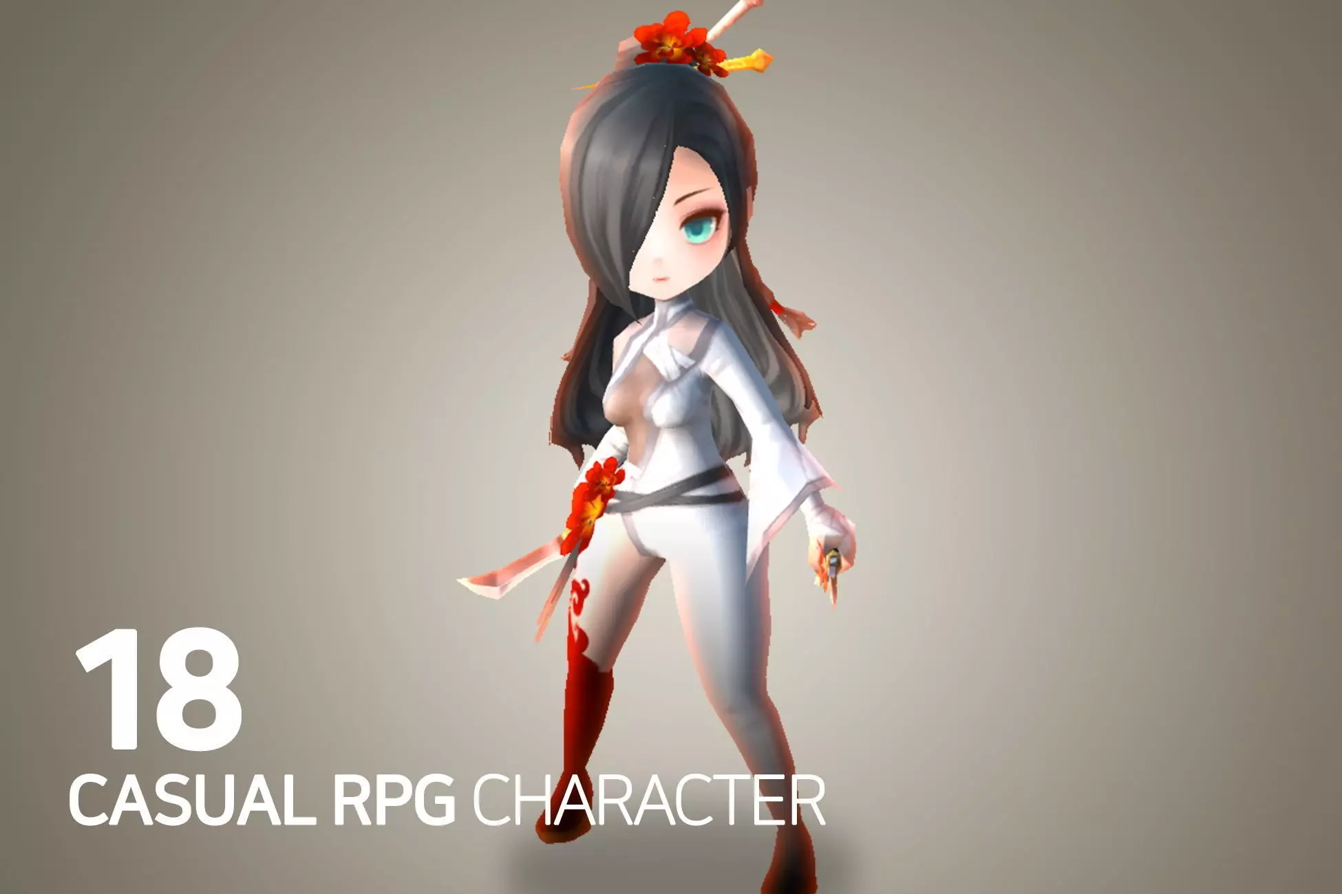 Casual RPG Character - 18 Mira Low-poly 3D model_0