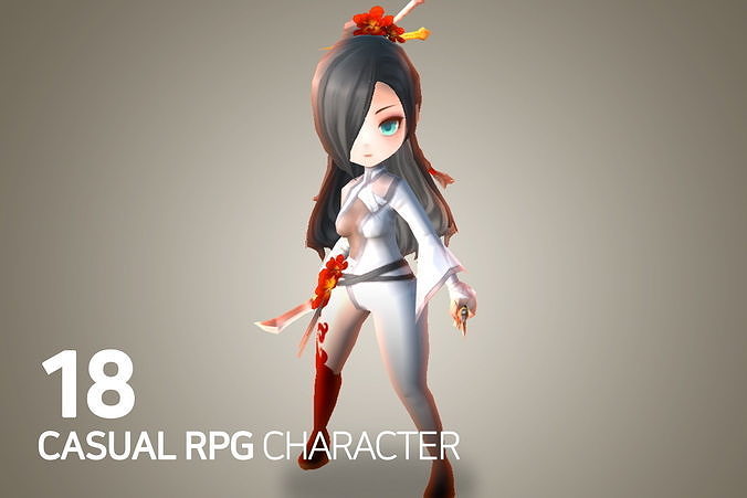 Casual RPG Character - 18 Mira Low-poly 3D model