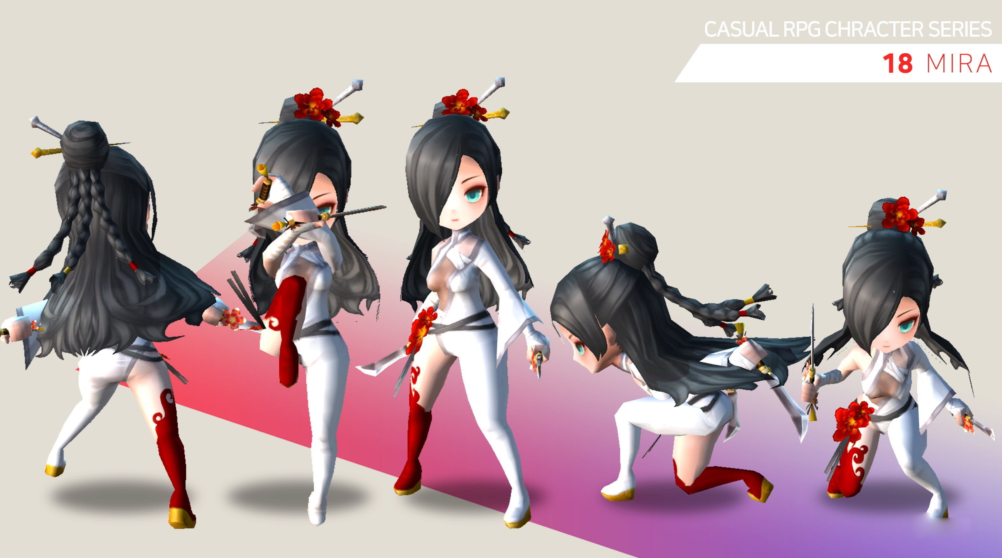 Casual RPG Character - 18 Mira Low-poly 3D model_3