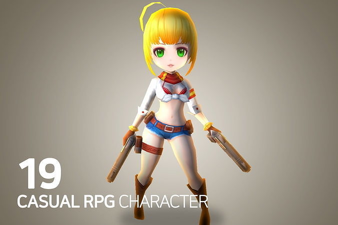 Casual RPG Character - 19 Miran Low-poly 3D model