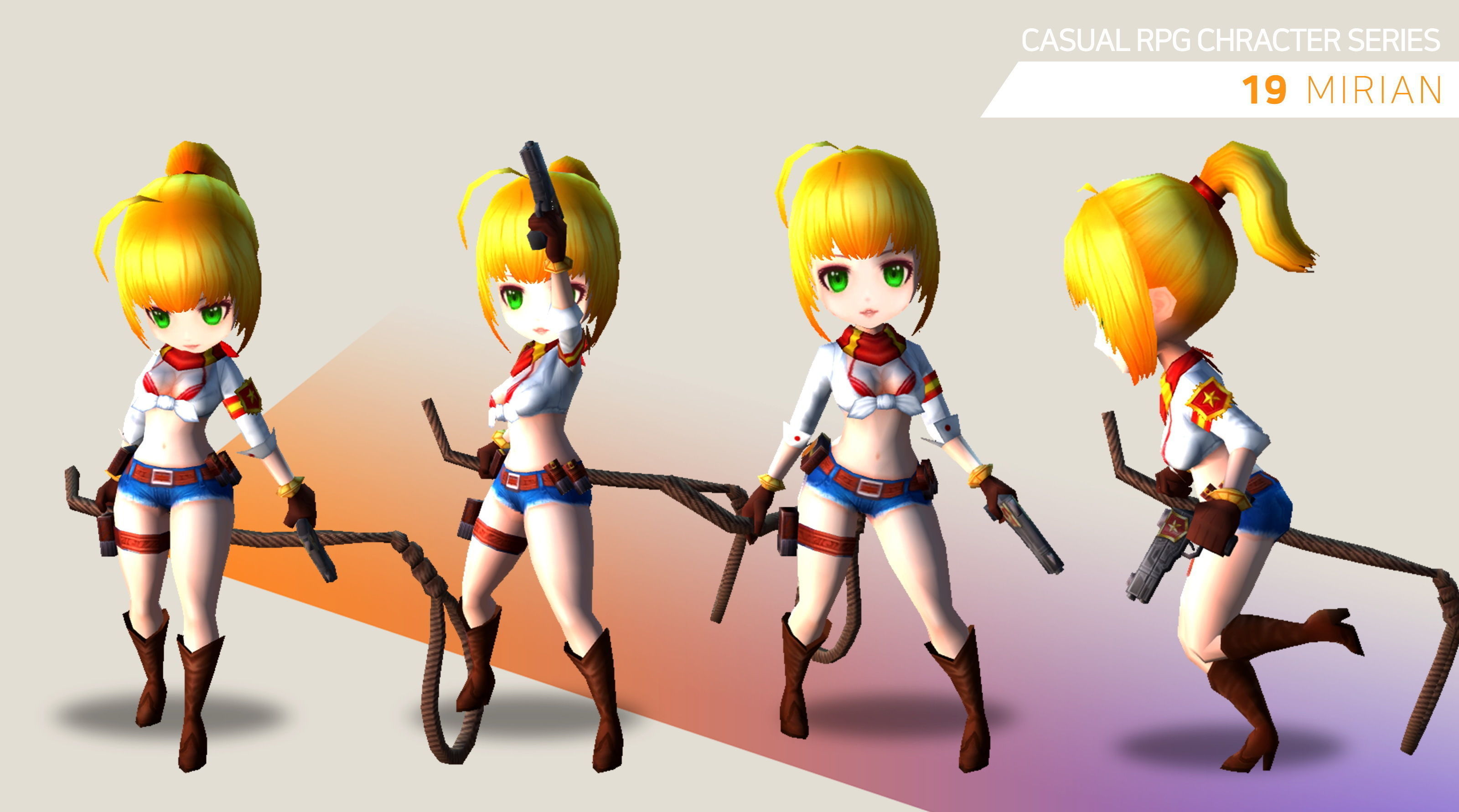 Casual RPG Character - 19 Miran Low-poly 3D model_3