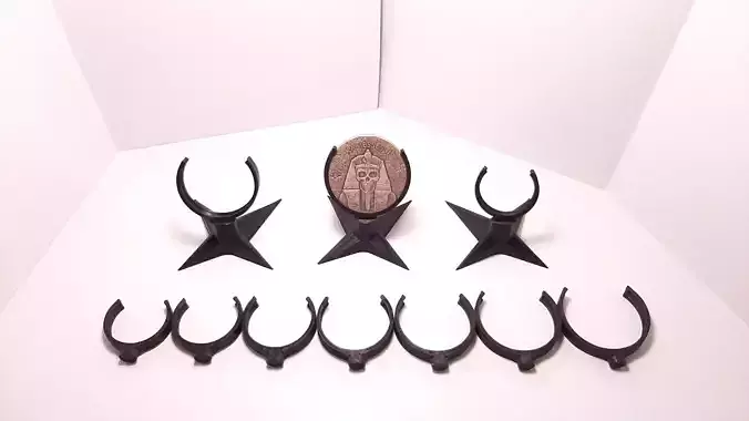 Tilted coin medal display stand holder different sizes