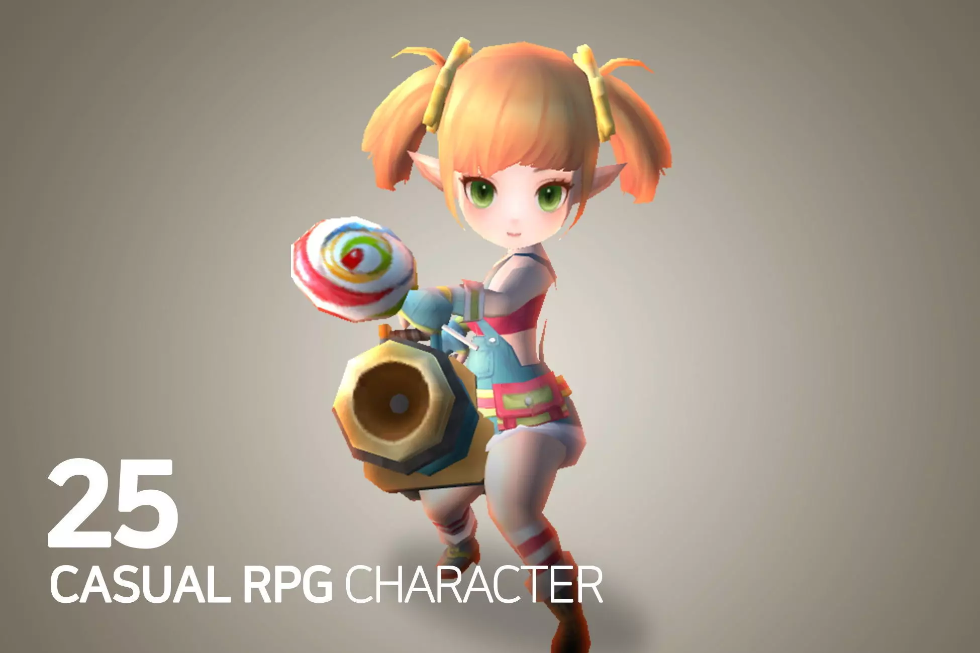 Casual RPG Character - 25 Rudiel Low-poly 3D model_0