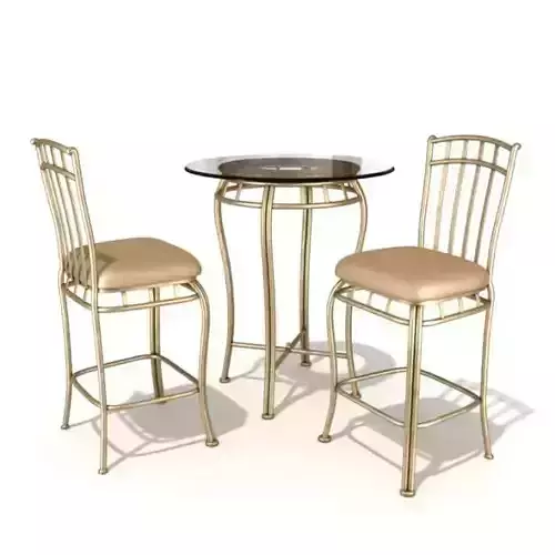 Table Chair Set 55 Am54 3D model
