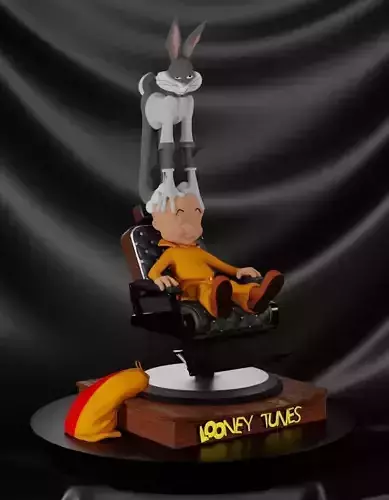 Bugs Bunny and Elmer Fudd  3D print model