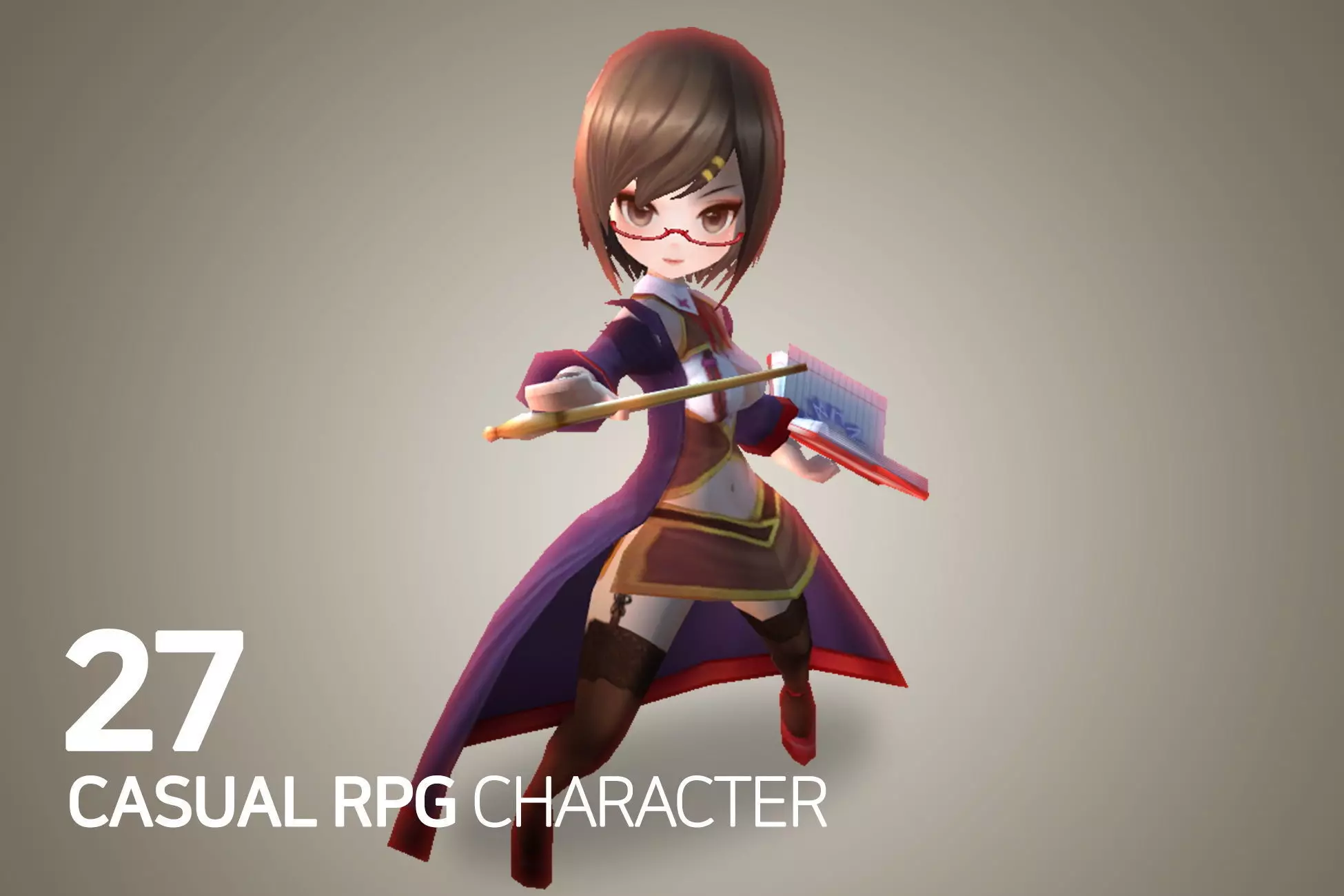 Casual RPG Character - 27 Sopia Low-poly 3D model_0