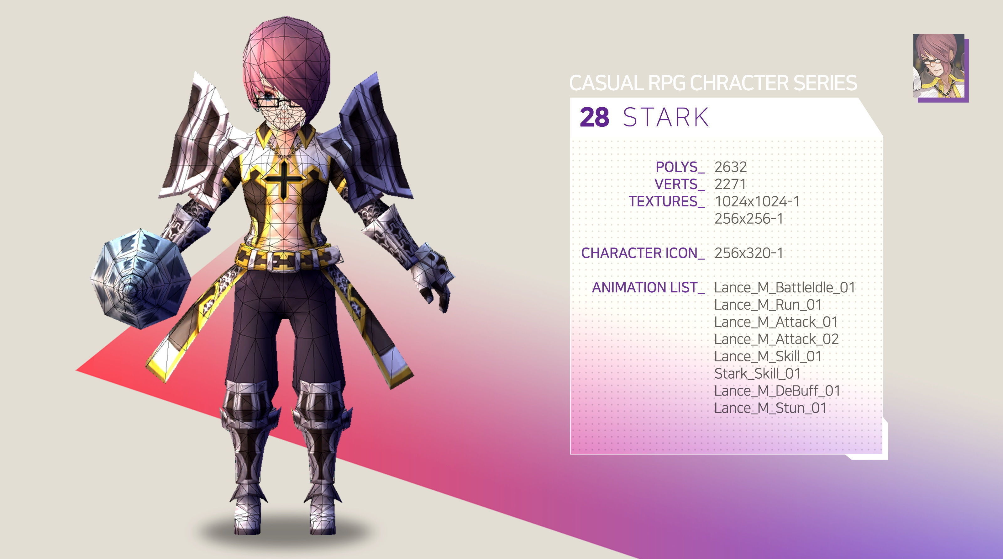 Casual RPG Character - 28 Stark Low-poly 3D model_2
