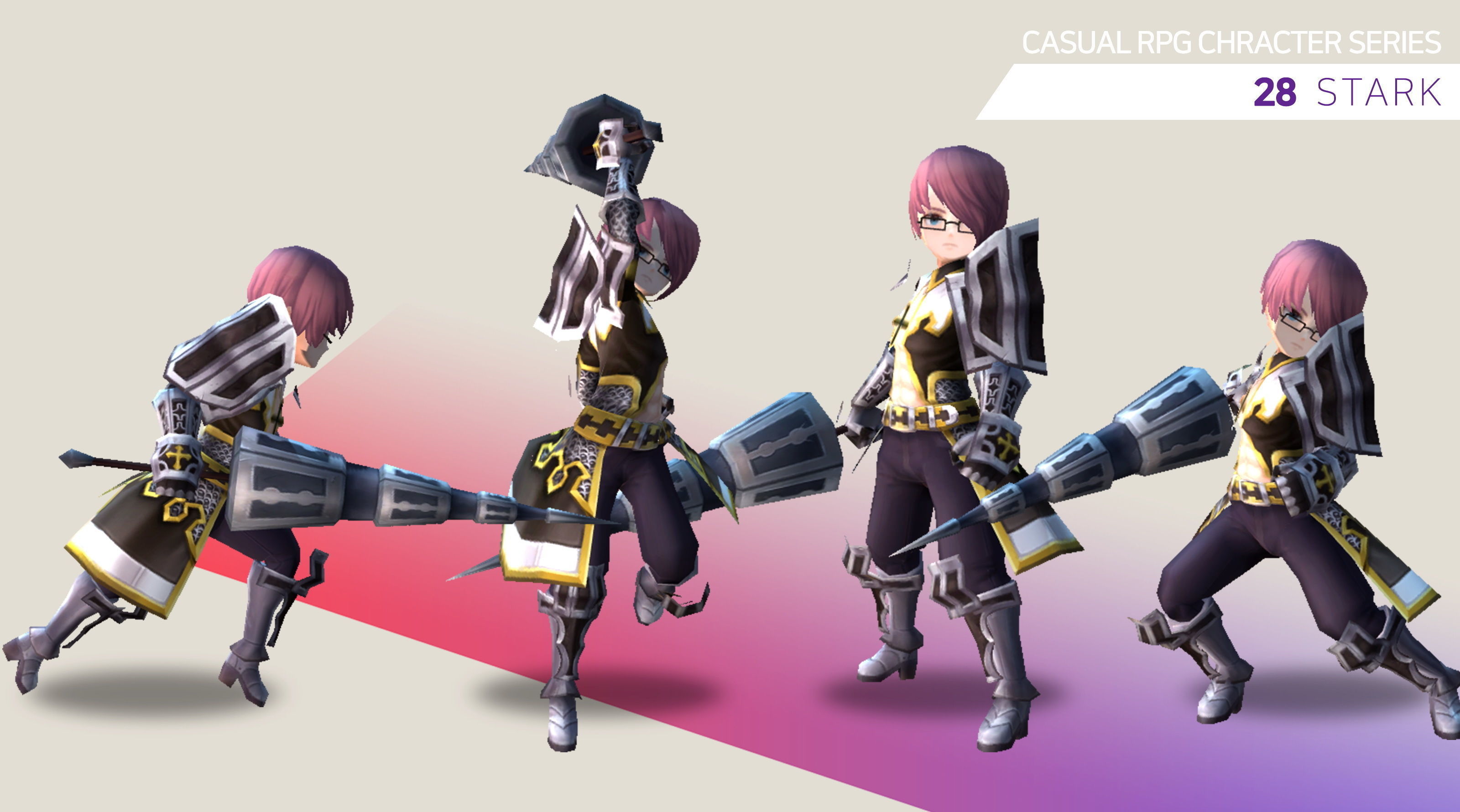 Casual RPG Character - 28 Stark Low-poly 3D model_3