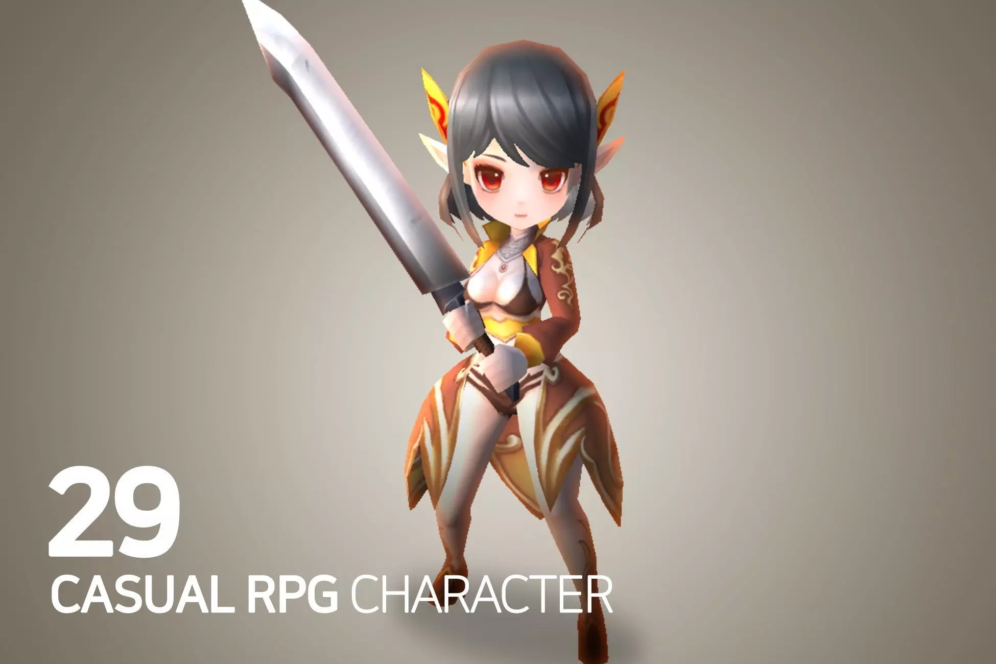 Casual RPG Character - 29 Susanna Low-poly 3D model_0