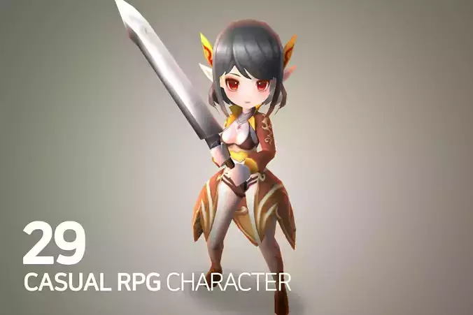 Casual RPG Character - 29 Susanna Low-poly 3D model