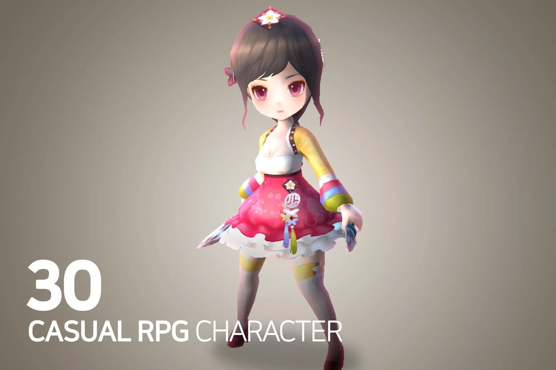 Casual RPG Character - 30 Wharan Low-poly 3D model