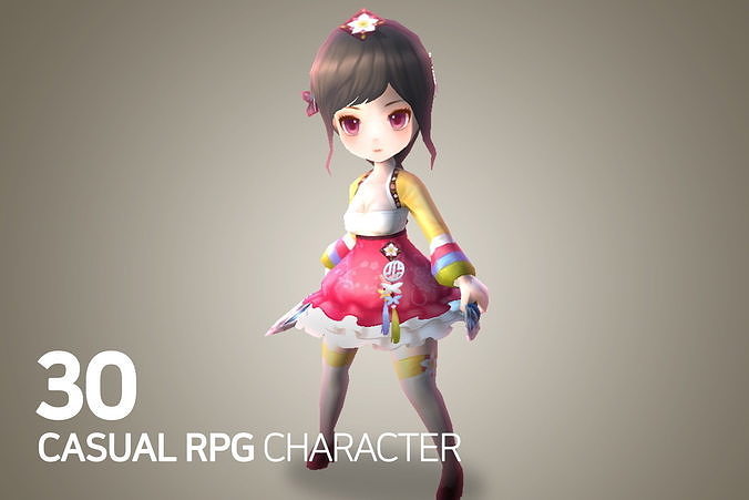 Casual RPG Character - 30 Wharan Low-poly 3D model