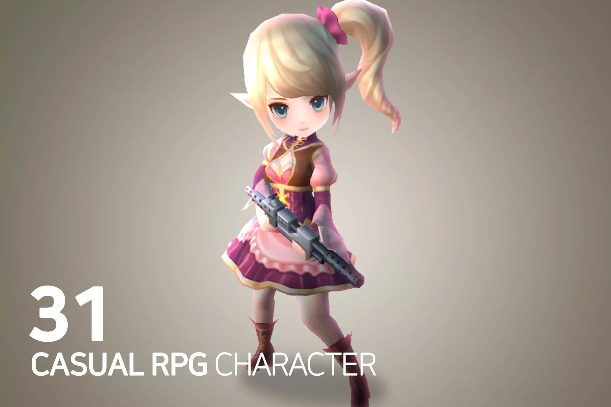 Casual RPG Character - 31 Zeniel Low-poly 3D model_0