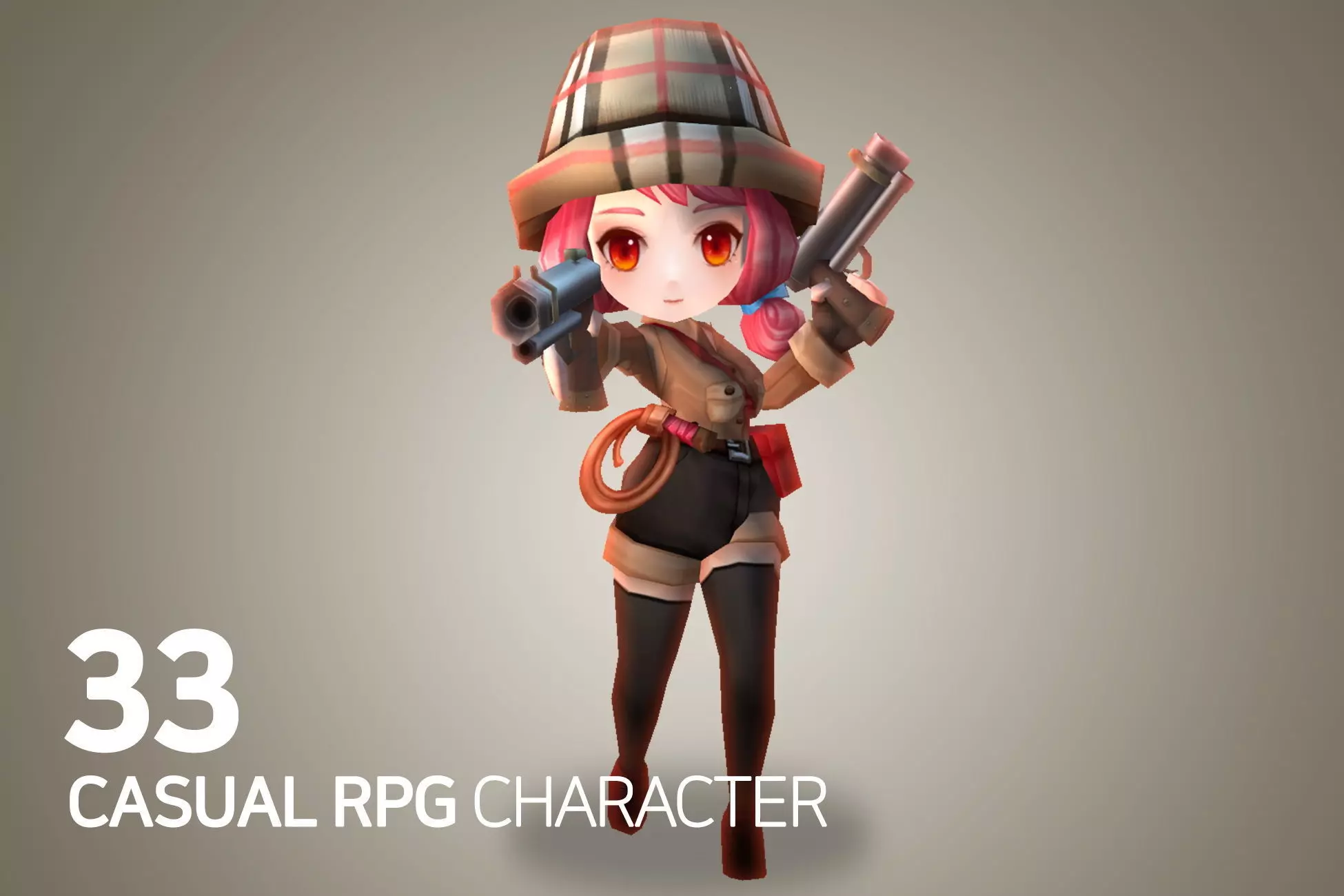 Casual RPG Character - 33 Calina Low-poly 3D model_0