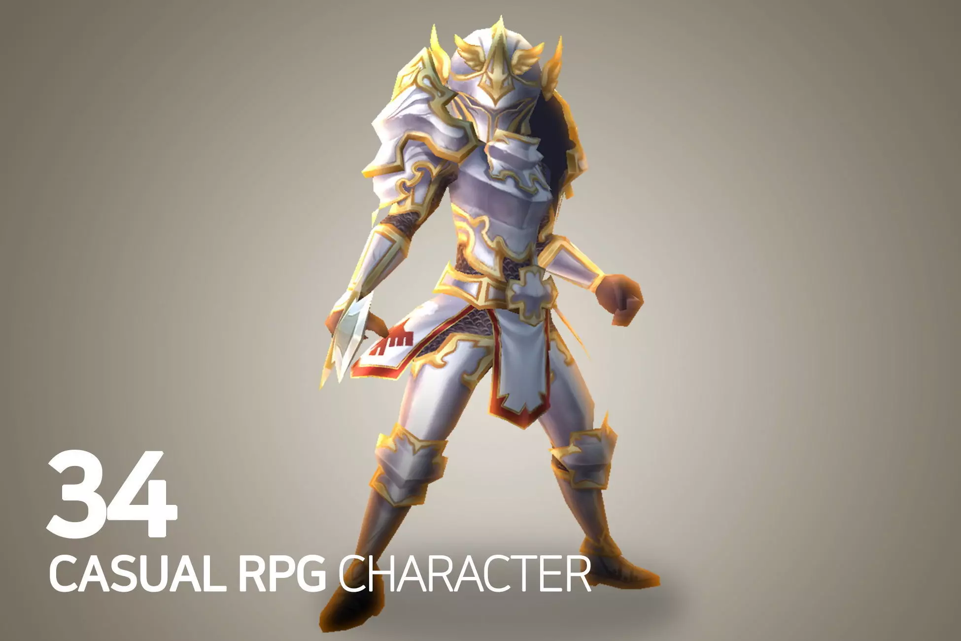 Casual RPG Character - 34 General Low-poly 3D model_0