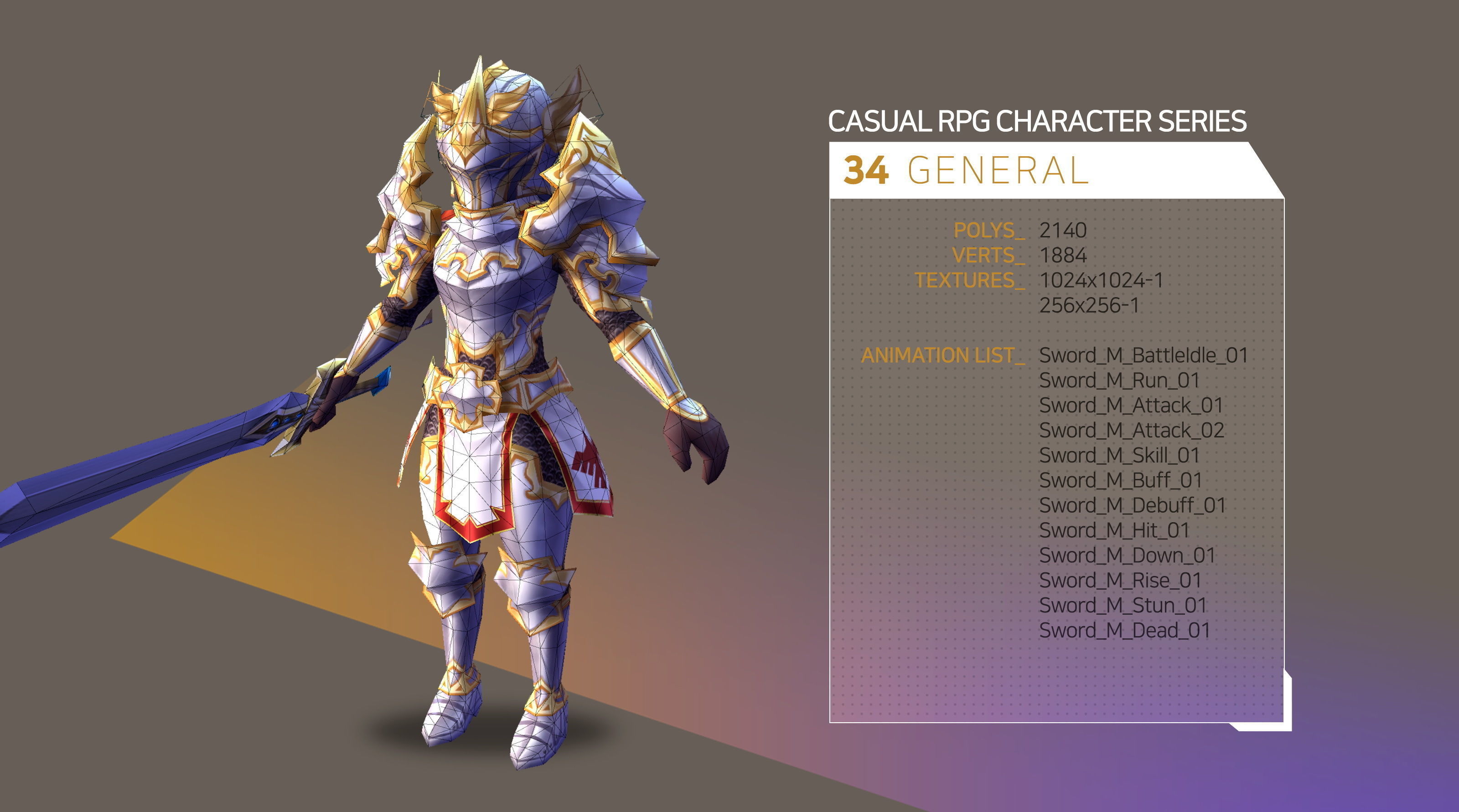 Casual RPG Character - 34 General Low-poly 3D model_2