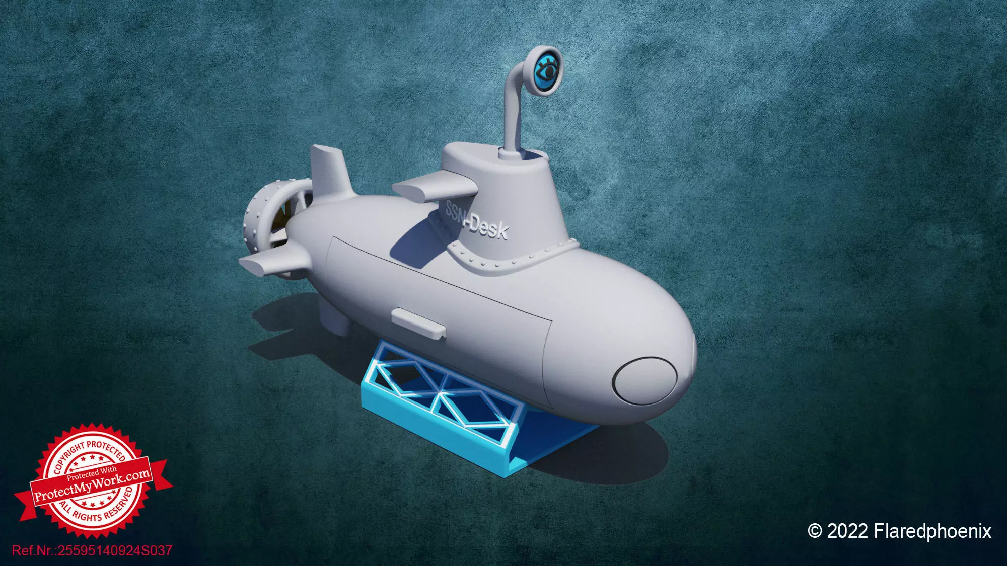 SSN-Desk submarine 3D print model_0