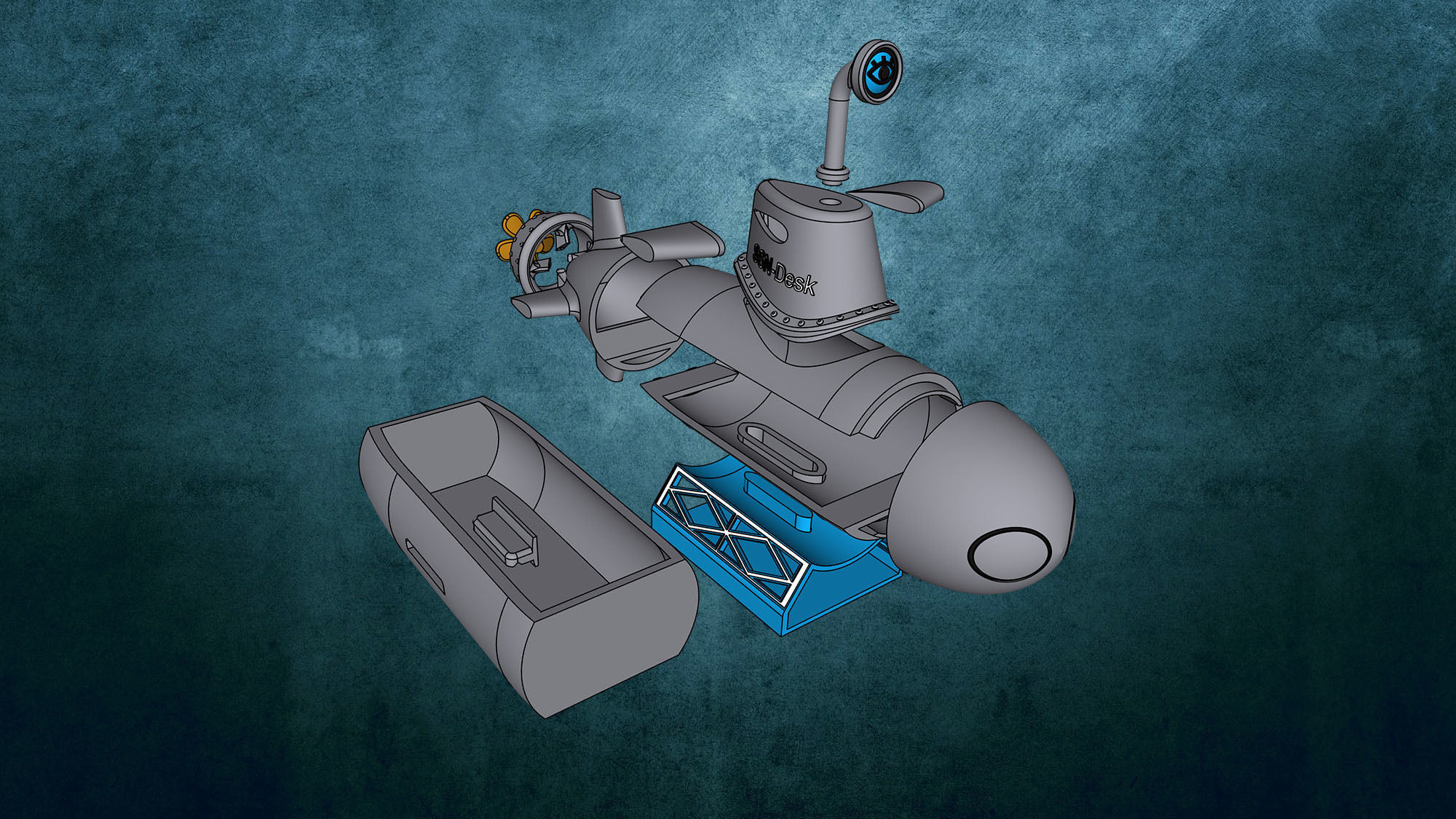 SSN-Desk submarine 3D print model_3