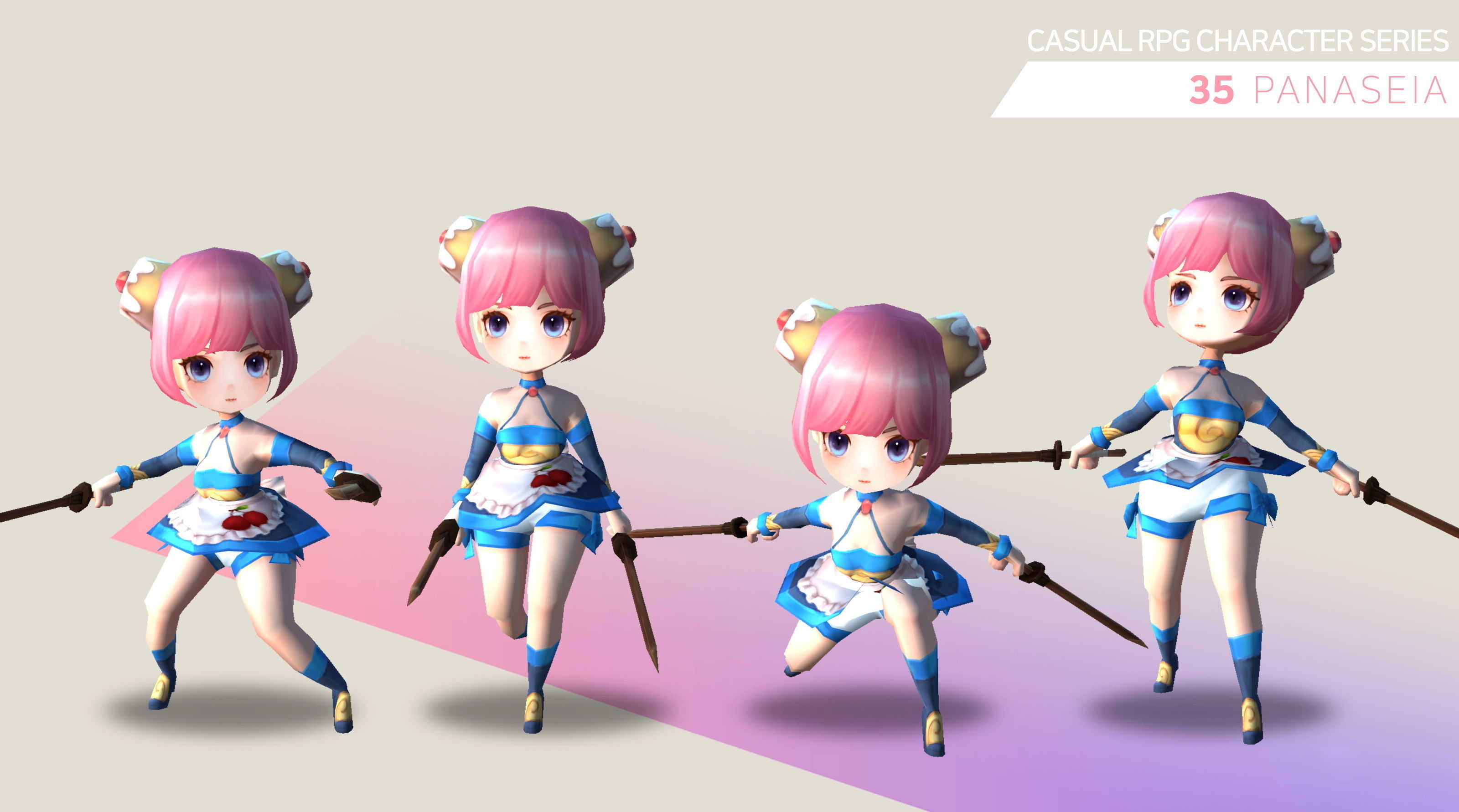 Casual RPG Character - 35 Panaseia Low-poly 3D model_3
