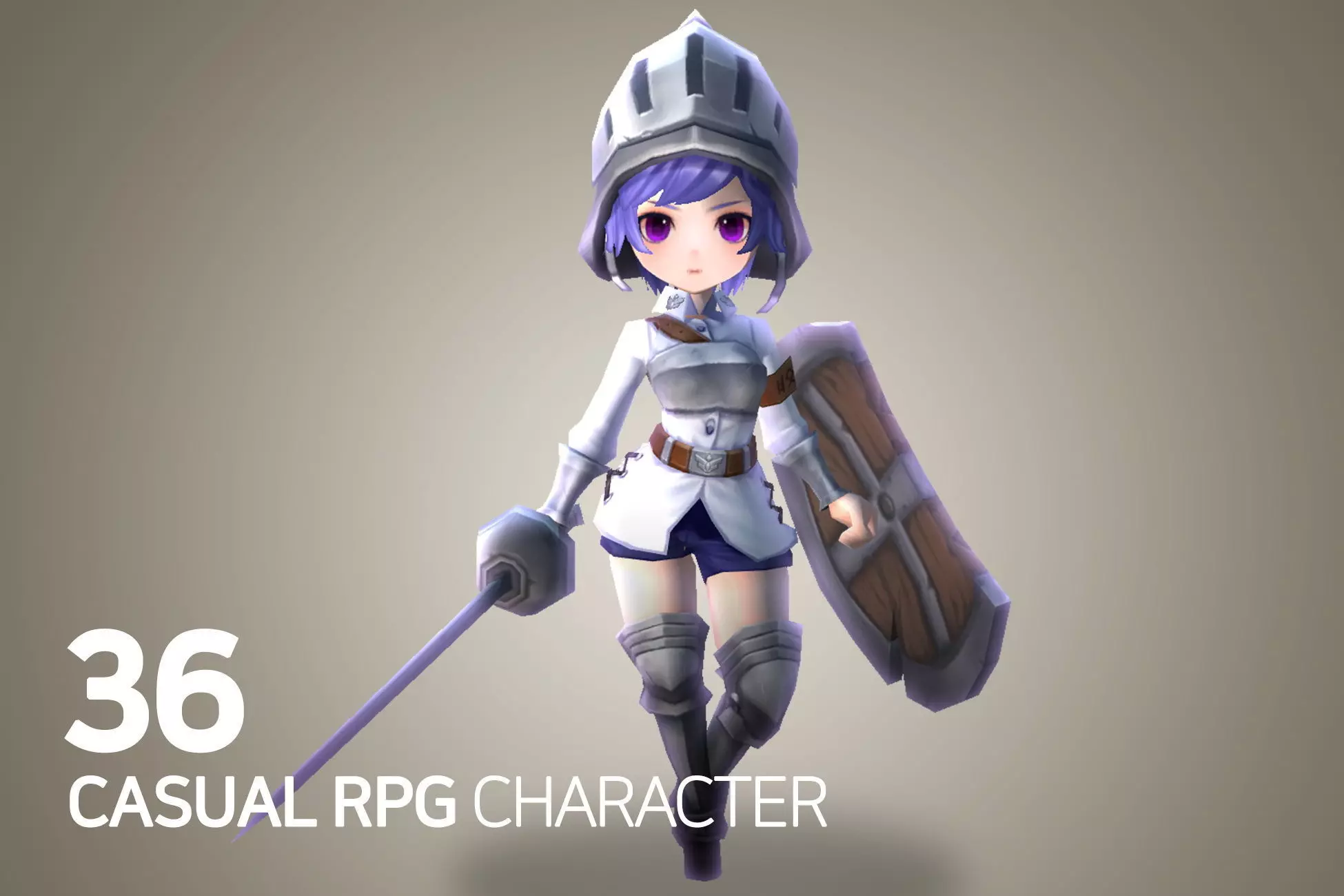 Casual RPG Character - 36 Ruana Low-poly 3D model_0