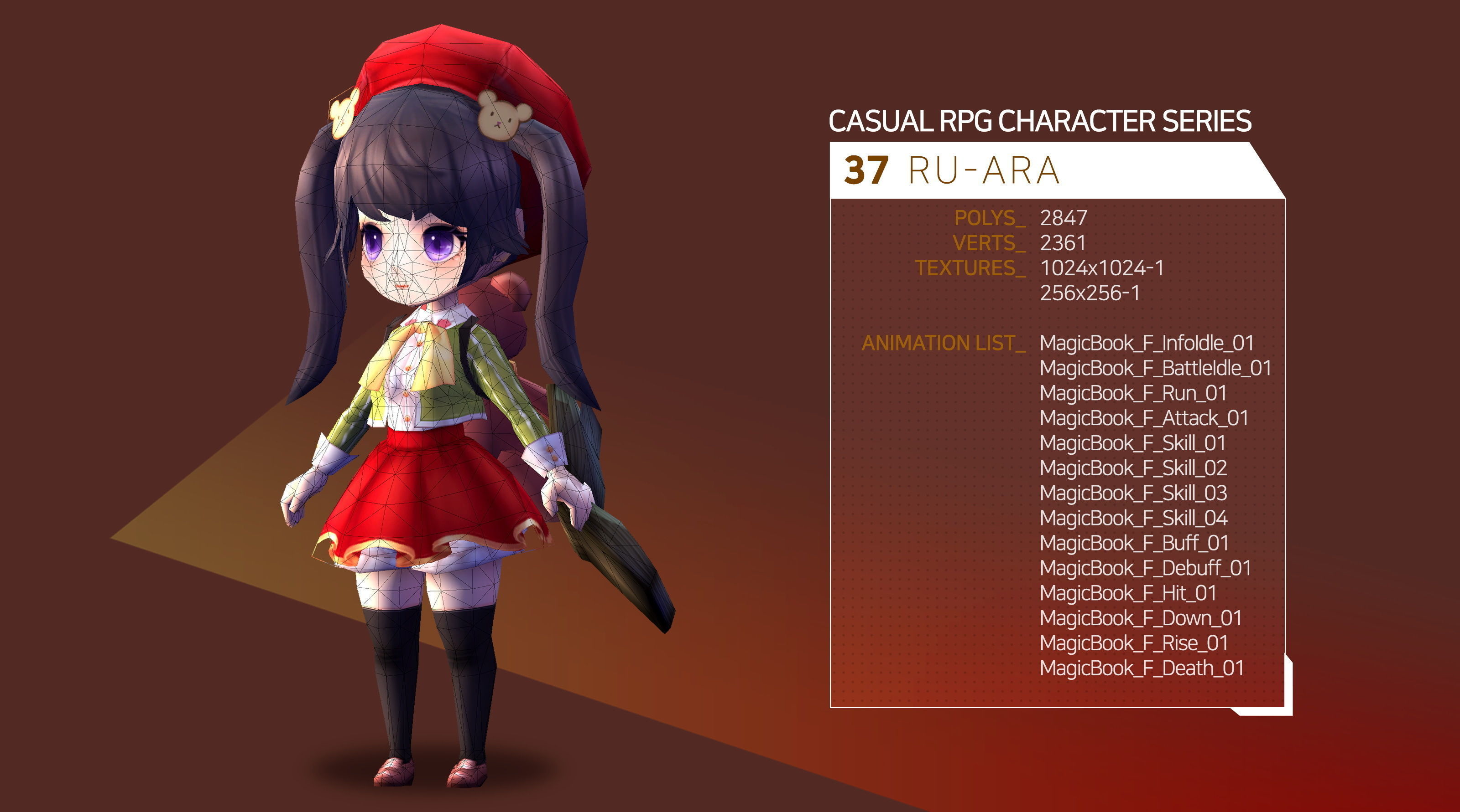 Casual RPG Character - 37 Ru-ara Low-poly 3D model_2