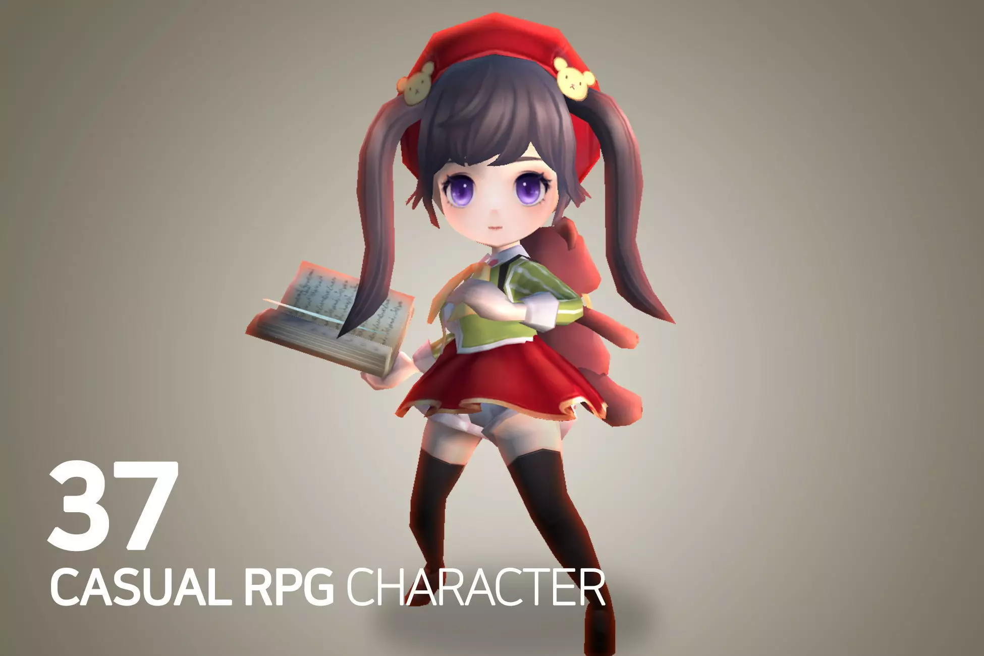 Casual RPG Character - 37 Ru-ara Low-poly 3D model_0