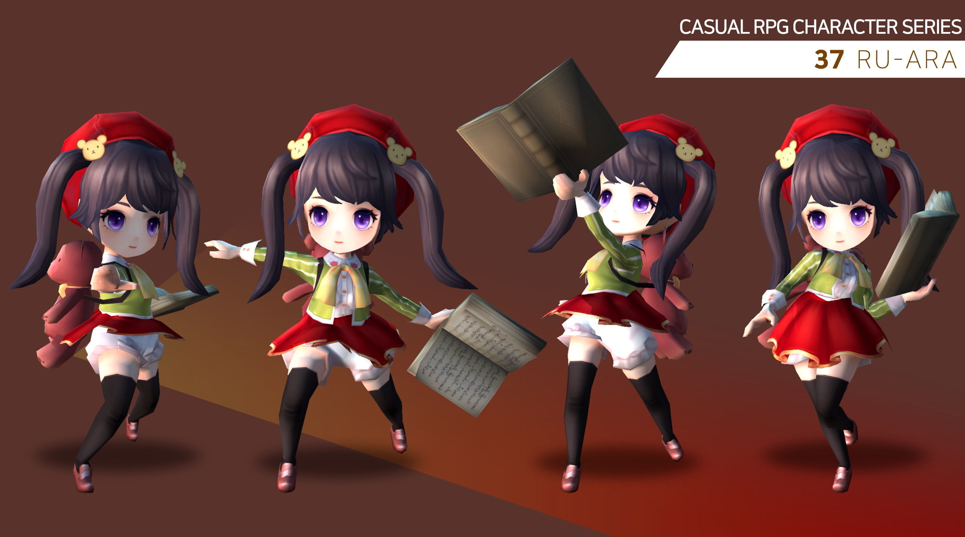 Casual RPG Character - 37 Ru-ara Low-poly 3D model_3