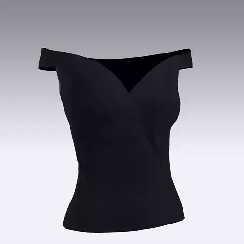 BLOUSE COLLAR  V NECKLINE BLACK LOOK