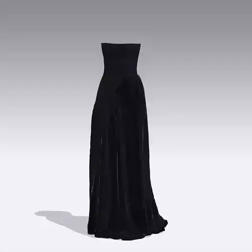 DRESS LOOK LONG BLACK RUFFLED 