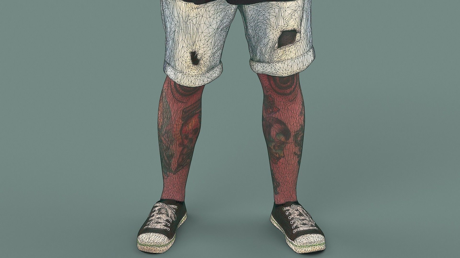 Ooops man with tattoos 3D model_12