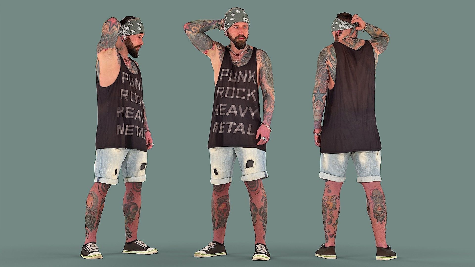 Ooops man with tattoos 3D model_1