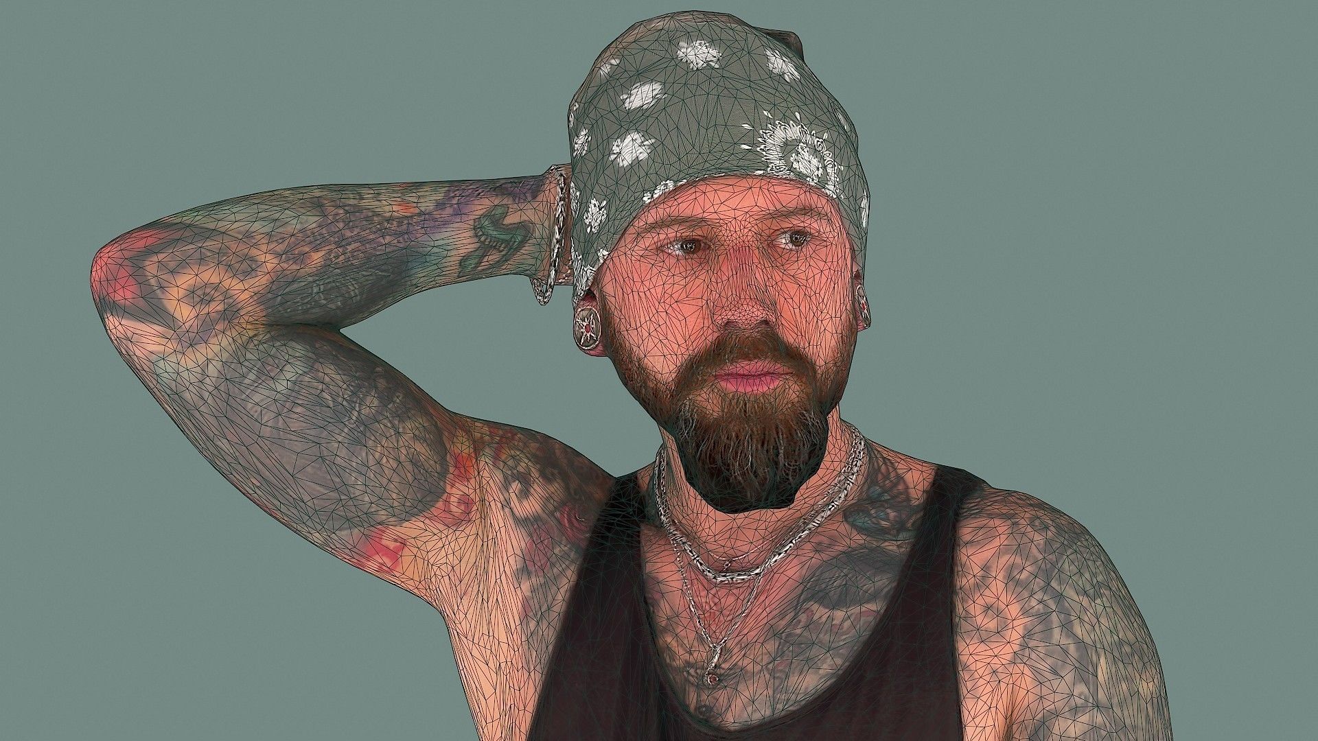 Ooops man with tattoos 3D model_8