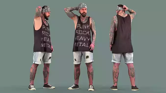 Ooops man with tattoos