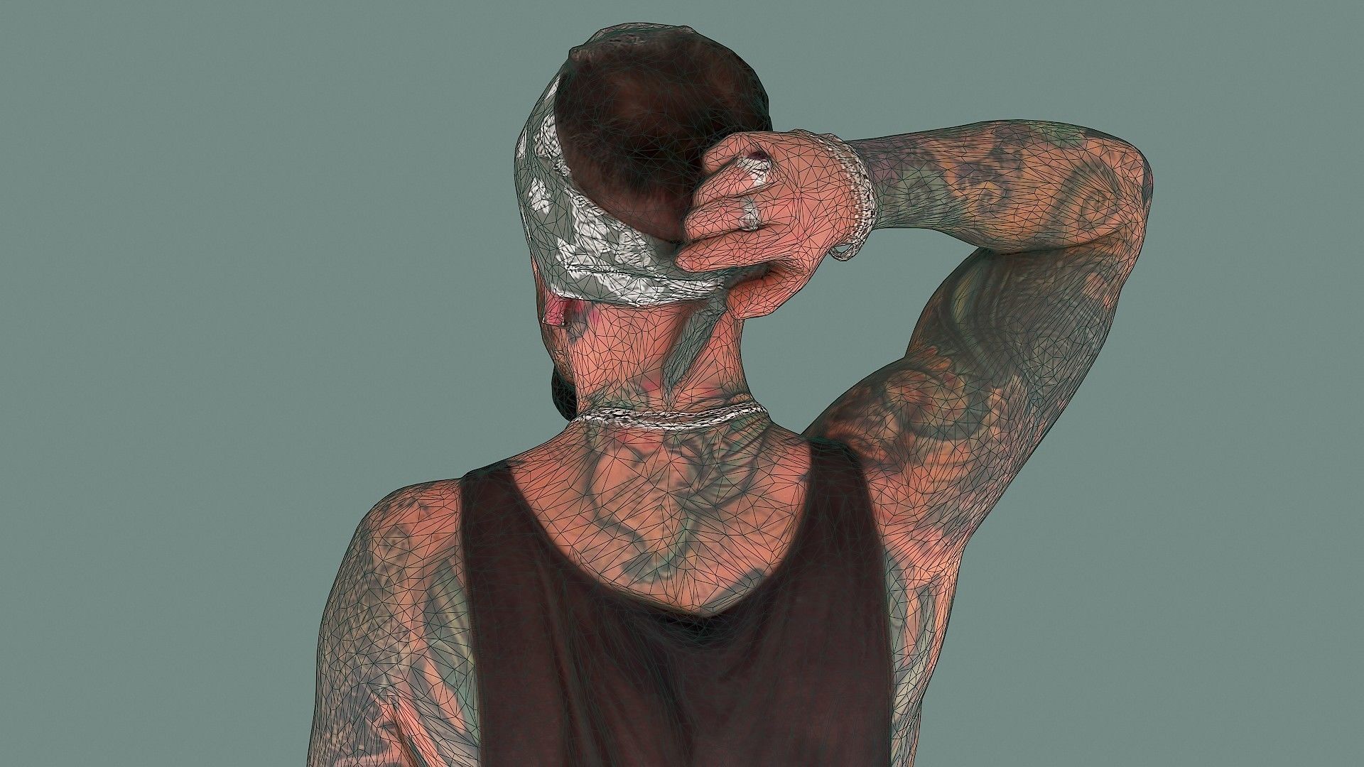 Ooops man with tattoos 3D model_14