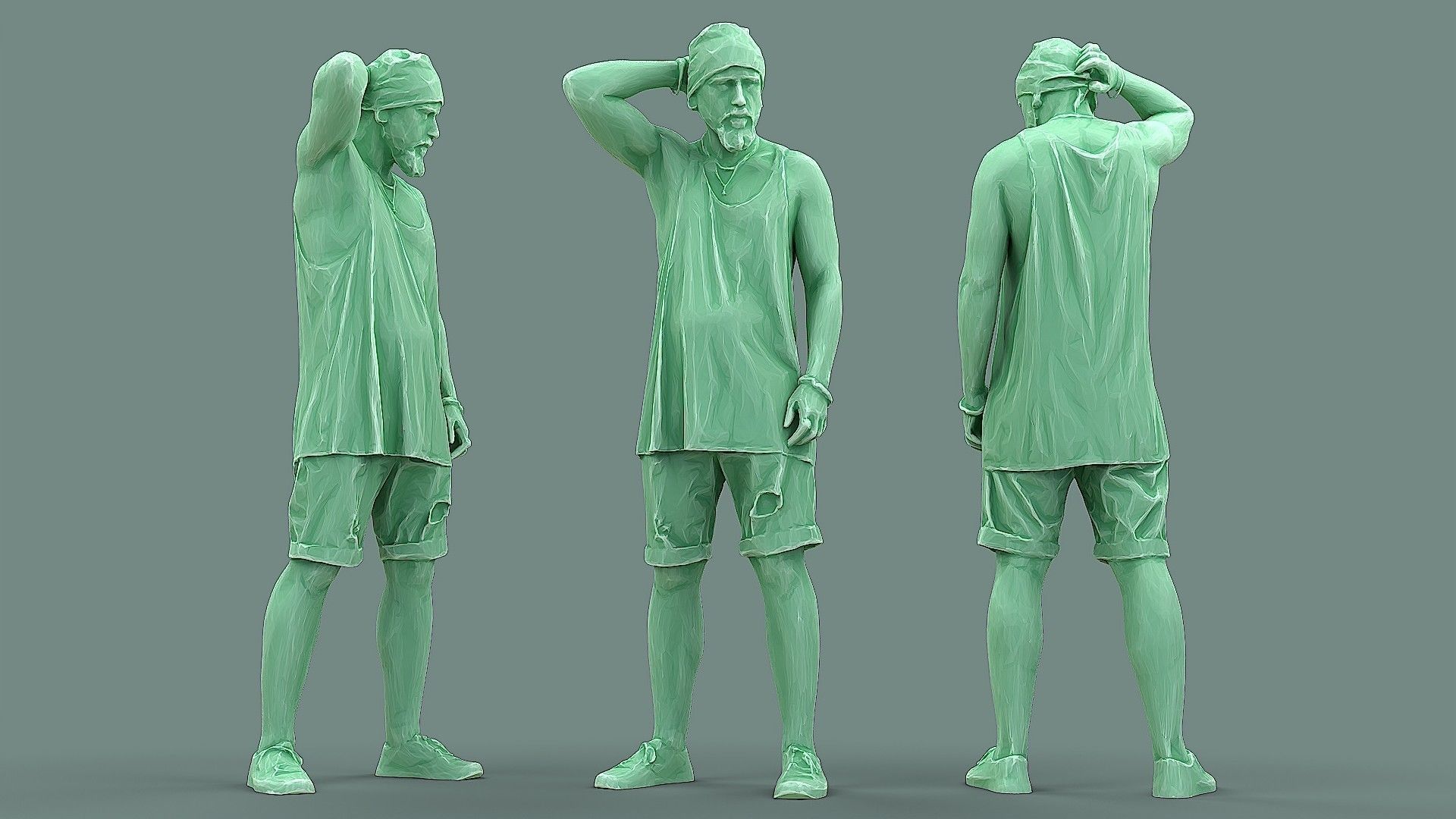 Ooops man with tattoos 3D model_2