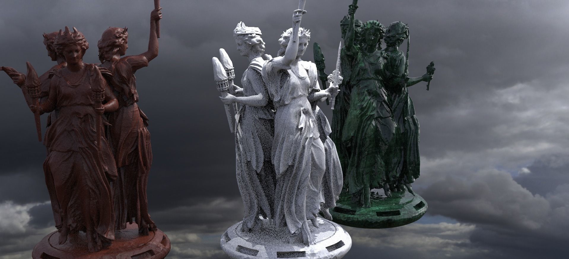 Heavens Angelic Statues 3 3D model_8