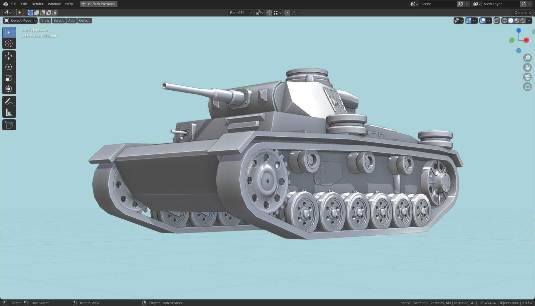 Panzerkampfwagen III Tank Base Mesh  Low-poly 3D model_11