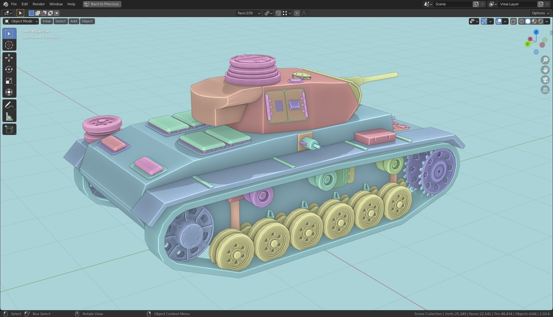 Panzerkampfwagen III Tank Base Mesh  Low-poly 3D model_23