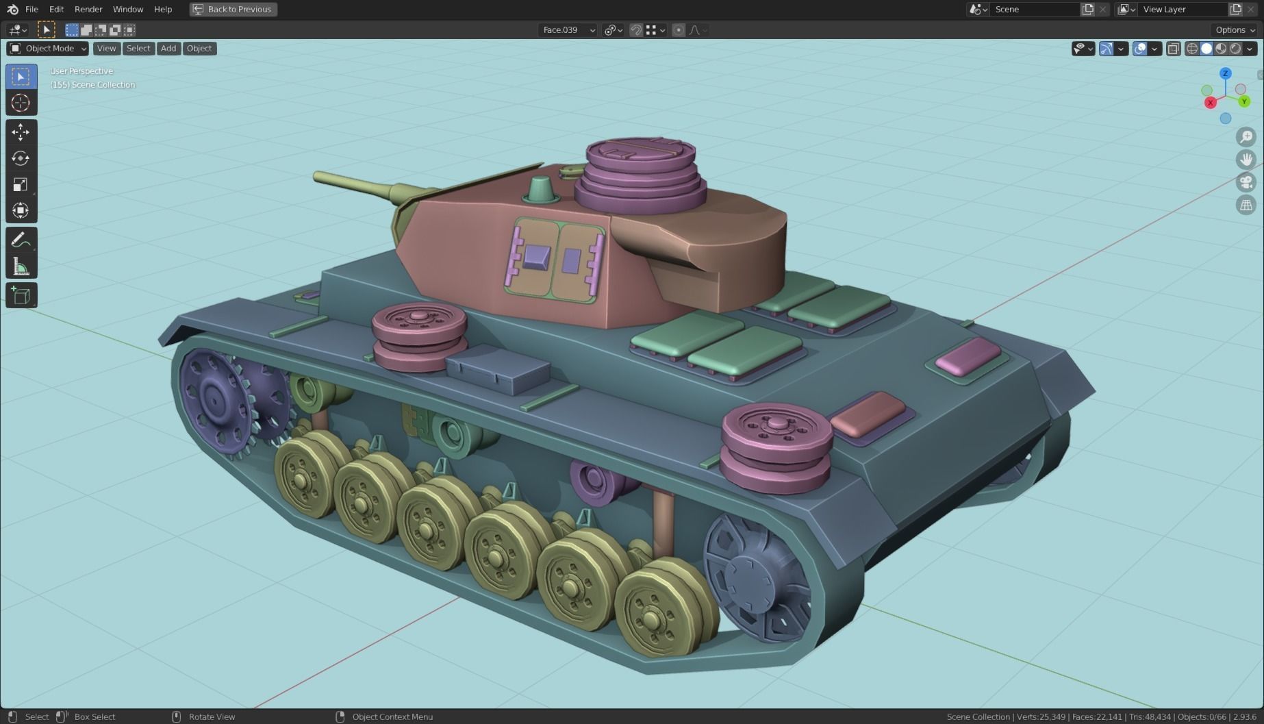 Panzerkampfwagen III Tank Base Mesh  Low-poly 3D model_27