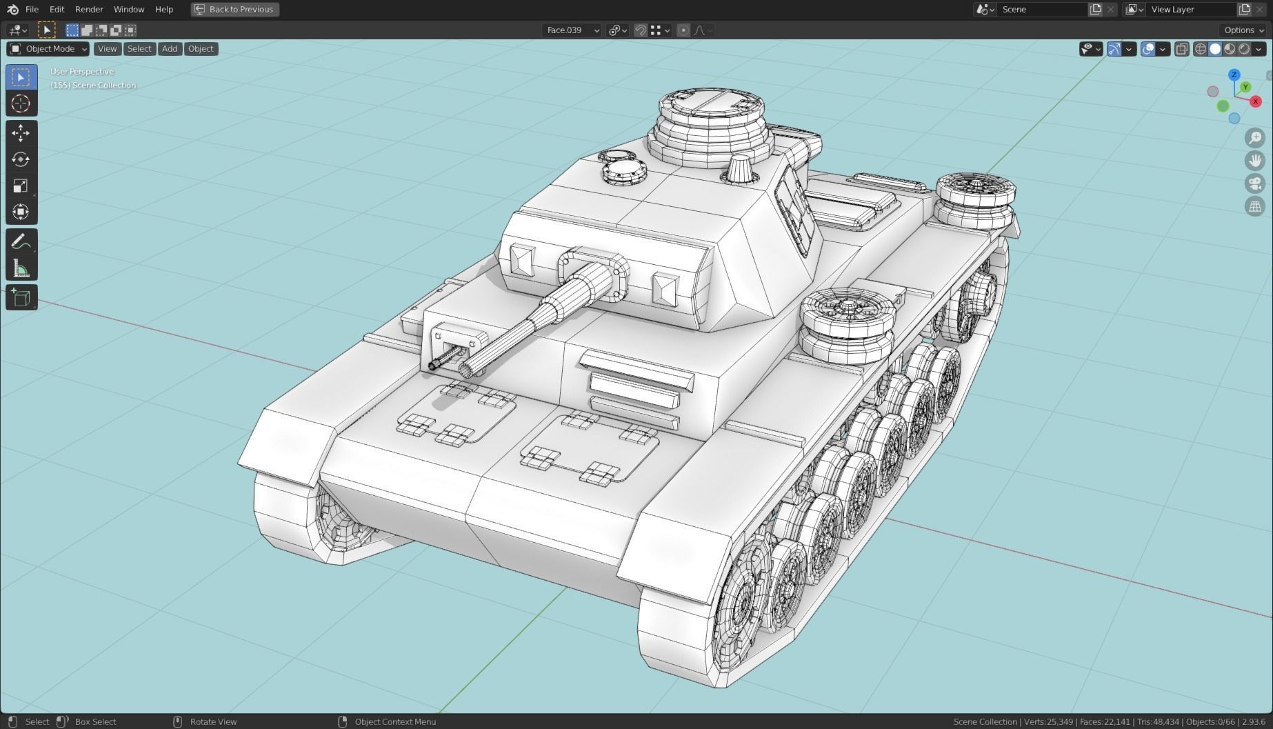 Panzerkampfwagen III Tank Base Mesh  Low-poly 3D model_15
