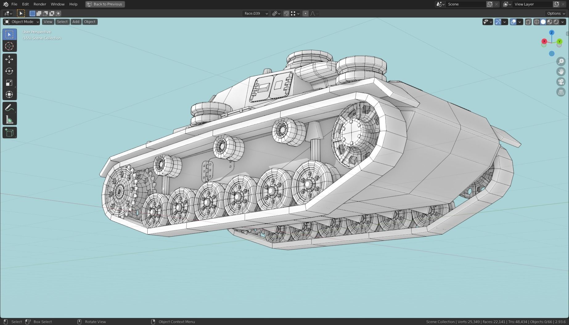 Panzerkampfwagen III Tank Base Mesh  Low-poly 3D model_19